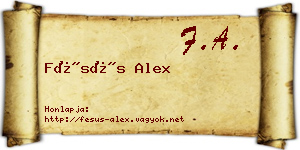 Fésüs Alex névjegykártya